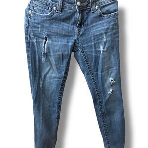 Super Cute y2k MISS ME Cross Embroidered Bootcut Jeans!
